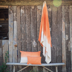 Coussin tie and dye mandarine 40x60cm