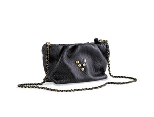 Sac pouch Regina cuir noir