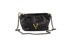 Sac pouch Regina cuir noir