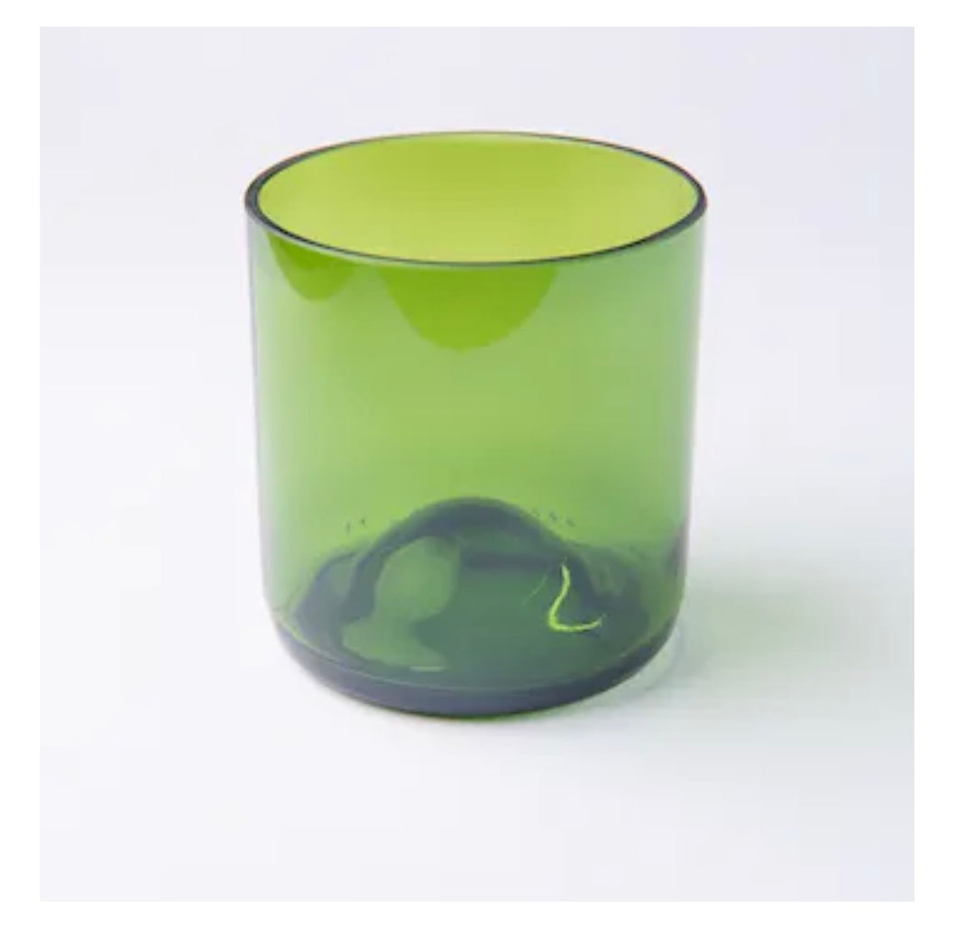 Lot de 4 verres culotés verts